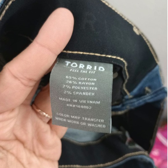 Torrid Womens Premium Bombshell Stretch Skinny Crop Blue Denim Jeans Size 20 - Picture 4 of 6